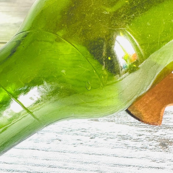 Antique 1800’s Hand Blown Green Glass Rolling Pin 20” w/ CORK - RARE FIND - Picture 7 of 7